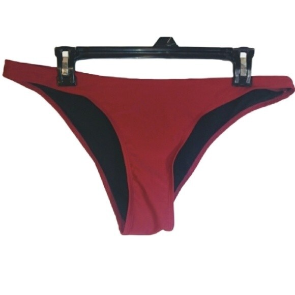 3/$25 Shekini Bikini Bottom Burgundy & Black Large - Picture 1 of 3